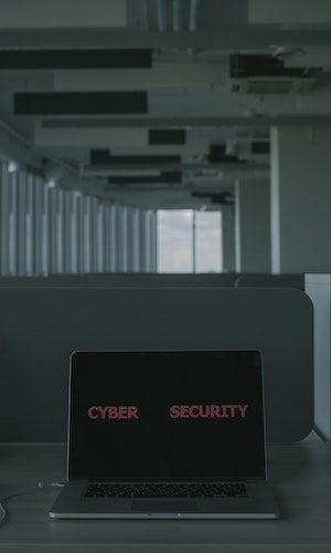 Cyber security on a computer.