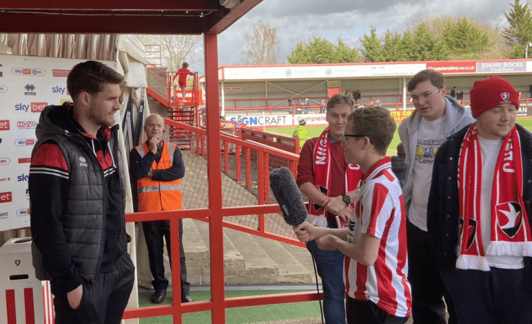 Gloucestershire young carers at Cheltenham Town Football Club